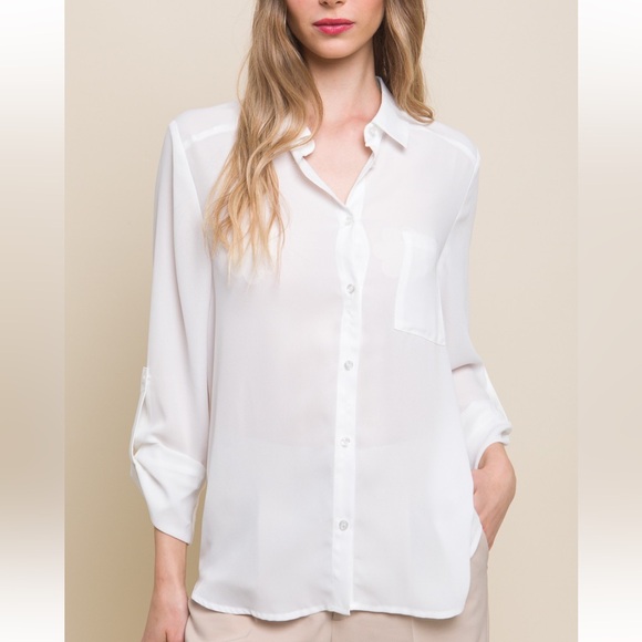 12 Fabulous Loose Fit Long Sleeve Button Down Blouse Shirt - Picture 2 of 4